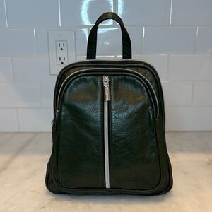 Il Giglio Firenze Artegiani Green Leather Convertible Backpack Purse Crossbody
